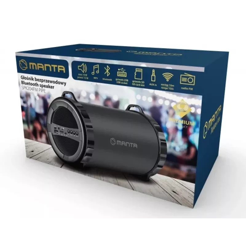 Nešiojamas Bluetooth garsiakalbis Manta SPK204FM