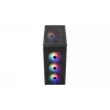 PC korpusas AEROCOOL PGS DESIGNER-G-BK-v1 ATX midi bokštas, grūdintas stiklas, 4 RGB ventiliatoriai, palaiko ATX, GPU 34,5 cm, CPU aušintuvas 158 mm
