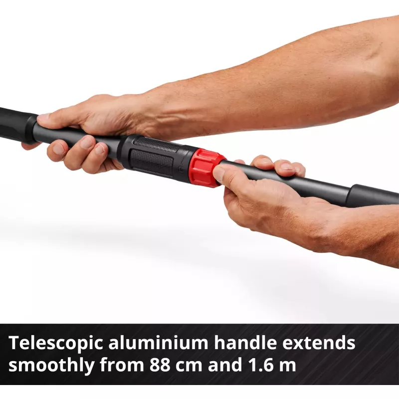 Genėjimo žirklės EINHELL GP-LS 18/28 Li T BL-Solo – belaidės teleskopinės aplenkiamosios žirklės, 18 V, pjovimo storis 2,8 cm, aliumininis kotas