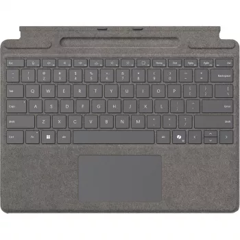Microsoft Surface Pro klaviatūra su plonu rašikliu verslui, QWERTZ vokiškas išdėstymas, Platinum