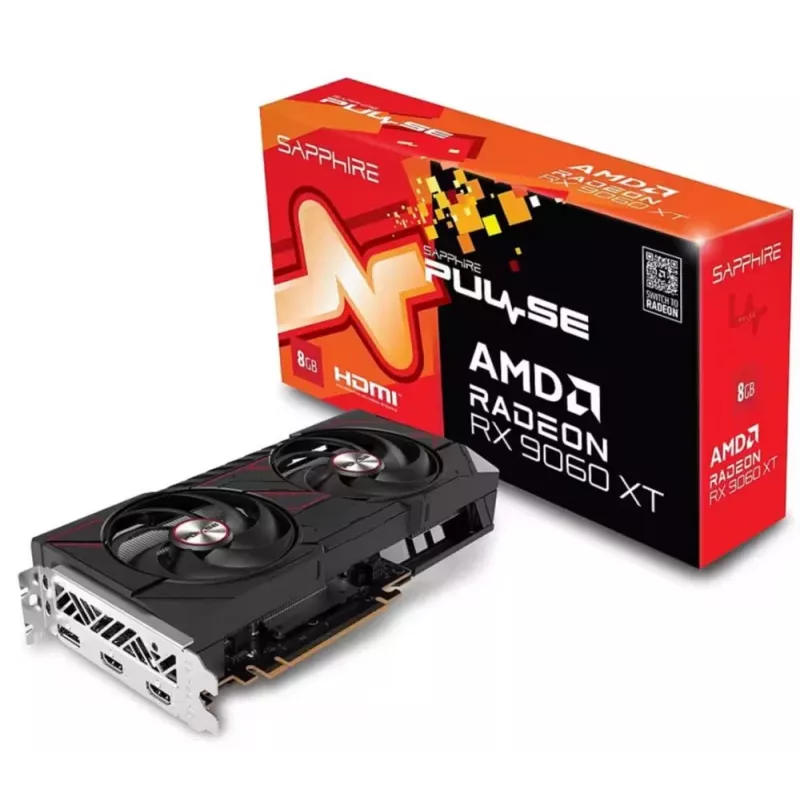 Vaizdo plokštė Sapphire Radeon RX 9060 XT 8GB GDDR6, 128 bitų, PCIe 5.0, 3320 MHz, 2x DP + HDMI