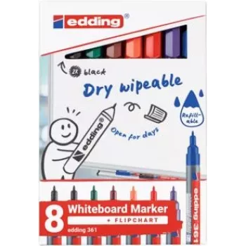 Edding 361 Whiteboard Marker Set 4-361-8-S2999, 1 mm, 8 vnt., įvairių spalvų