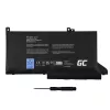 Baterija Green Cell DE127V2, skirta DELL Latitude – 11.4 V LiPo 2700 mAh, 3 elementai, juoda