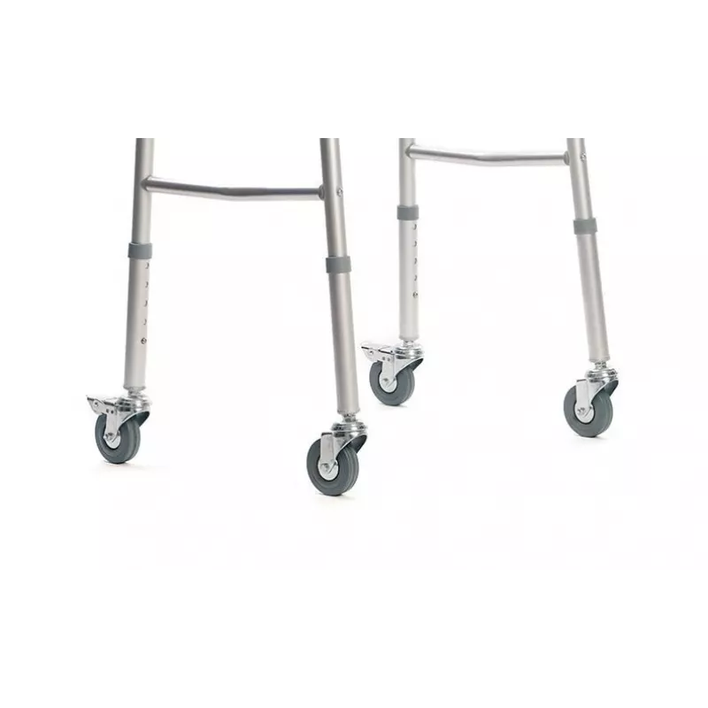 VAikštynas VITEA CARE PPC013VC – 4 ratų aliumininis vaikštynė, reguliuojamas aukštis 81,5–91,5 cm, 8 cm ratai, plotis 550 mm, maks. naudotojo svoris 110 kg