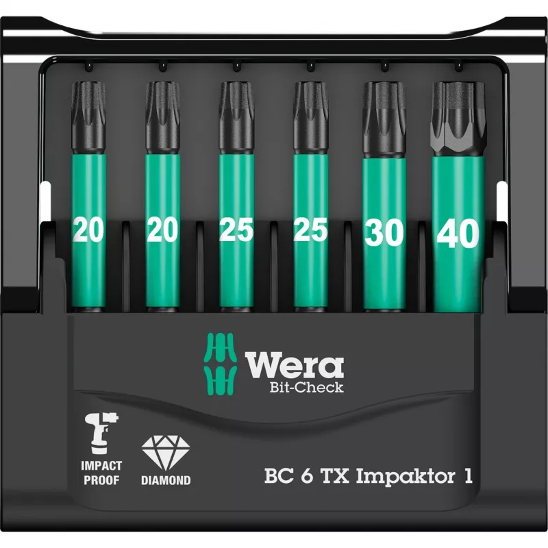 Wera Bit-Check atsuktuvo antgaliai 6 vnt