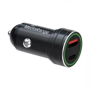 Automobilinis įkroviklis MediaRange MRMA120 20W greitas įkrovimas Juodas