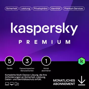 Kaspersky Premium – 5 įrenginiai, 1 mėnuo – Prenumerata (ABO) – ESD parsisiuntimas