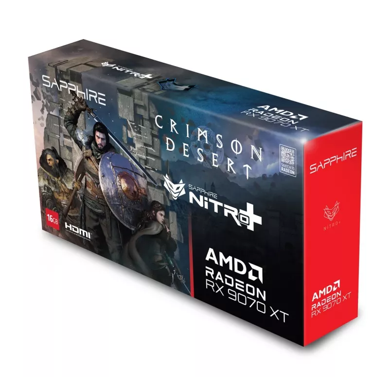 Vaizdo plokštė Sapphire NITRO+ Radeon RX 9070 XT OC Crimson Desert Edition – 16 GB GDDR6, 256 bitų, PCIe 5.0