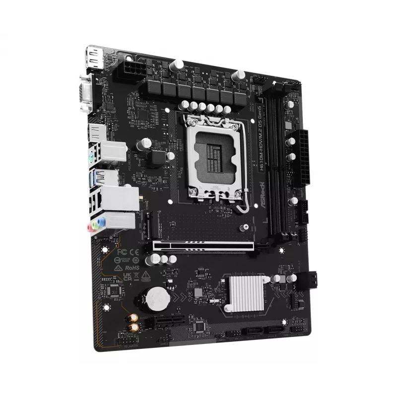 Pagrindinė plokštė ASRock H610M-HDV/M.2 D5 Gen5 (LGA1700, mATX, DDR5, PCIe 5.0)