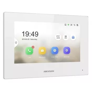 Vaizdo domofono sistema Hikvision Pro Series DS-KH6320-WTE2-W 17,8 cm (7 inch) balta