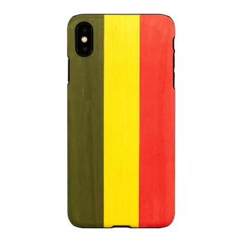 Dėklas iPhone XS Max iš medžio ir polikarbonato – modelis Reggae, juodas