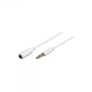 Wentronic Goobay 3,5 mm lizdo ilginimo laidas, baltas, 5 m – 3,5 mm kištukas (4 kontaktų, stereo) > 3,5 mm lizdas (4 kontaktų, stereo) (62364)