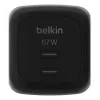 Greičiasis AC sieninis įkroviklis Belkin WCH020kqBK, 2× USB-C, universali suderinamumas, apsauga nuo perkrovų, juodas