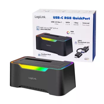 LogiLink Quickport USB 3.2 1 prievado HDD dokavimo stotelė 2,5/3,5 SATA (QP0035)