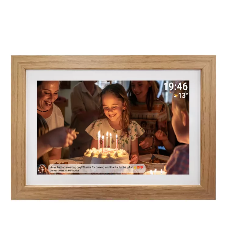 Denver PFF-1543LW skaitmeninis nuotraukų rėmelis šviesiai rudas 39,6 cm (15,6 inch) jutiklinis ekranas Wi-Fi
