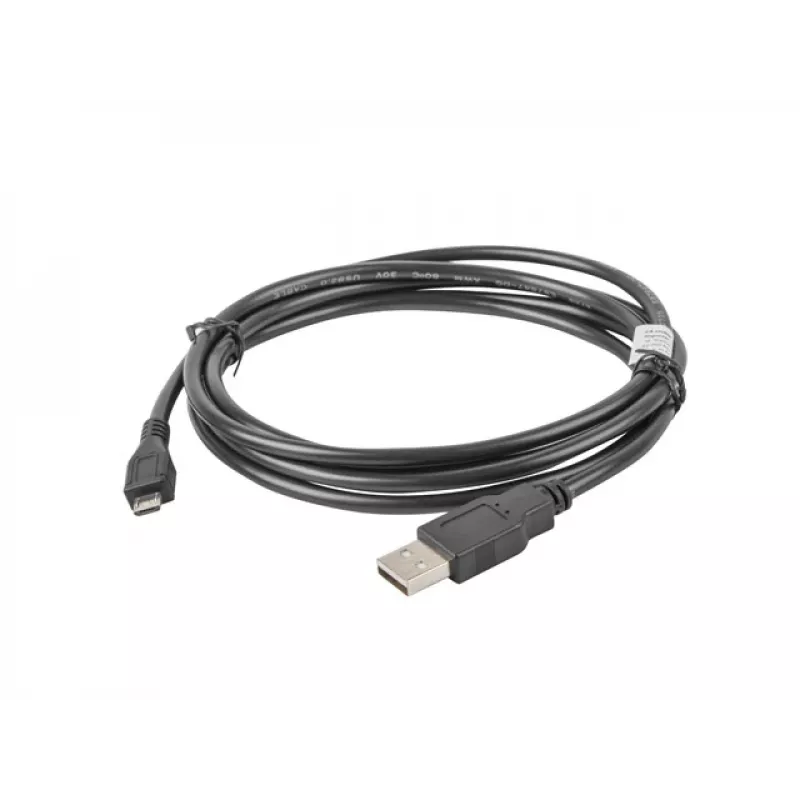 USB 2.0 laidas LANBERG CA-USBM-10CC-0018-BK, Micro-USB B į USB A, 1,8 m, juodas