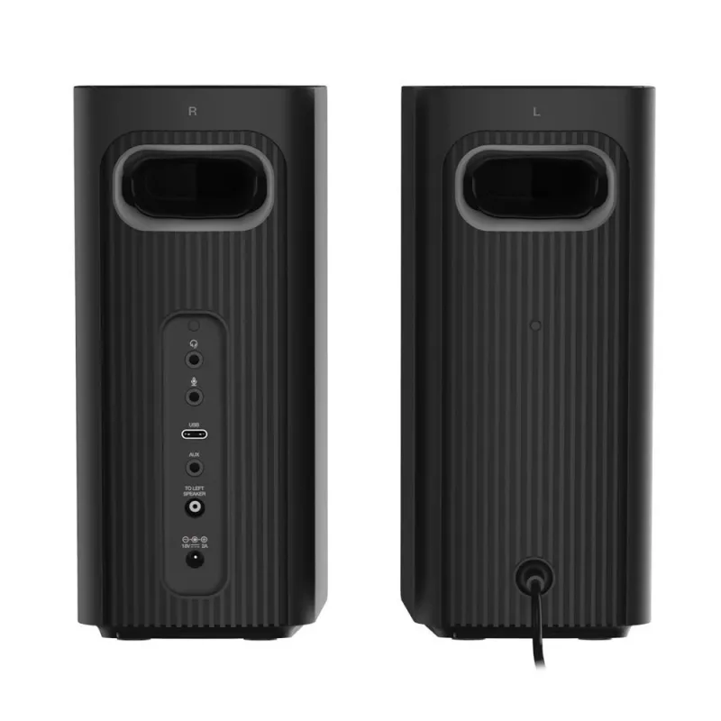 Kolonėlės CREATIVE T60 2.0 kompaktiniai Hi-Fi staliniai garsiakalbiai su aiškiu dialogu ir erdviniu garsu Sound Blaster, SmartComms Kit, USB-C garso ir mikrofono bei ausinių prievadais B