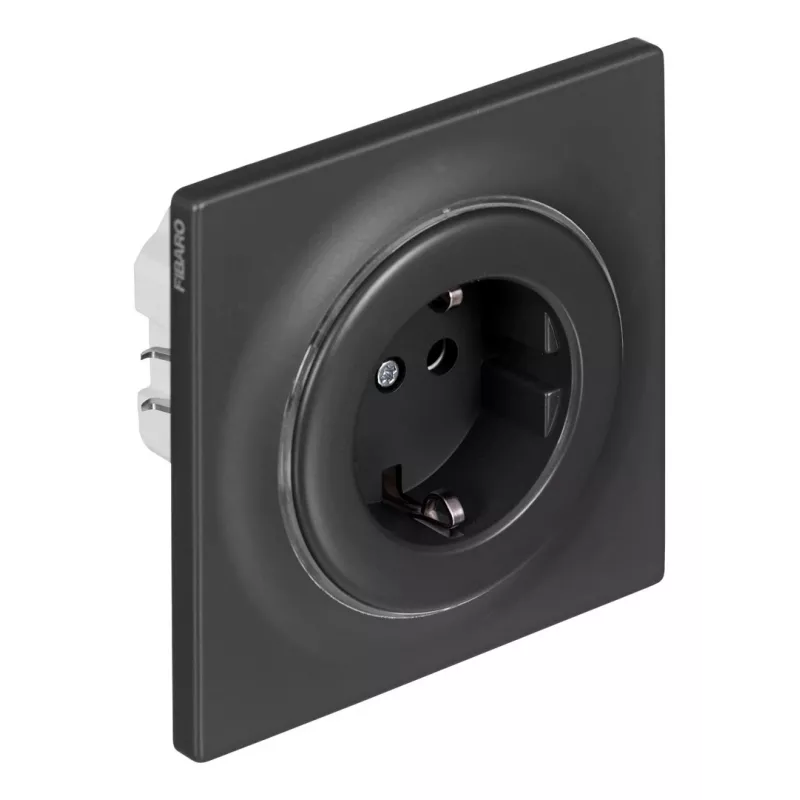Kištukinis lizdas Type F Fibaro FGWOF-011-8, 1 lizdas, 110–230 V, 50/60 Hz, juodas
