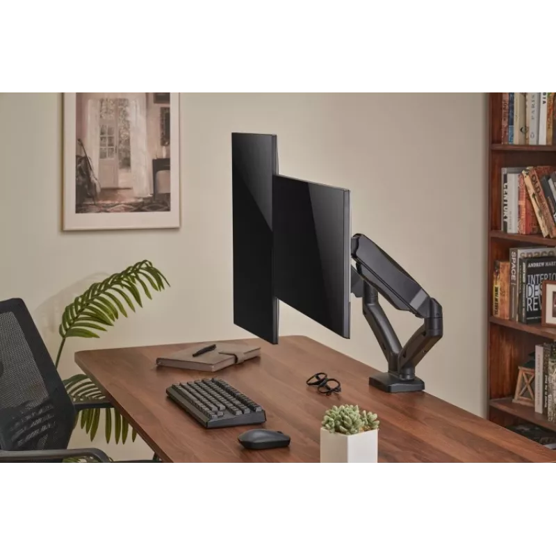 Dviejų monitorių laikiklis up up Economical Interactive Counterbalance matinė juoda VESA 75x75/100x100