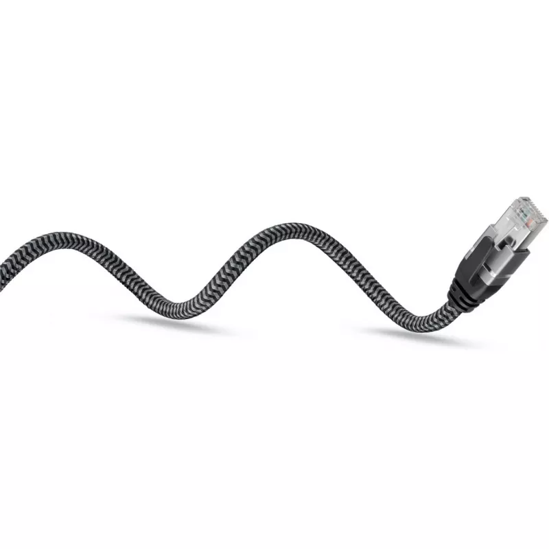 Ethernet kabelis USB-A 3.2 Gen1 kištukas > RJ-45 kištukas, LAN adapteris juodas/sidabrinis, 3 metrai, pintas tekstilinis apvalkalas