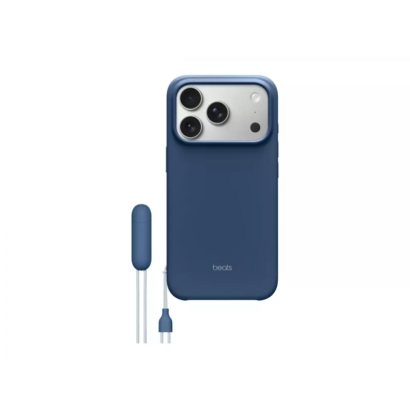 Apsauginis dėklas su atrama iPhone 17 Pro, Apple Beats – MagSafe, kameros valdymas, tinka 6,3 colio ekranui, Bedrock Blue (rožinė)