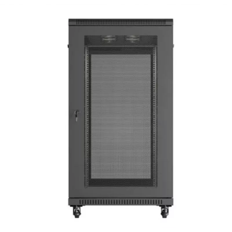 19 colių stelažo spinta LANBERG FF01-6222-23B 22U 600x1200 mm juoda su perforuotomis durelėmis