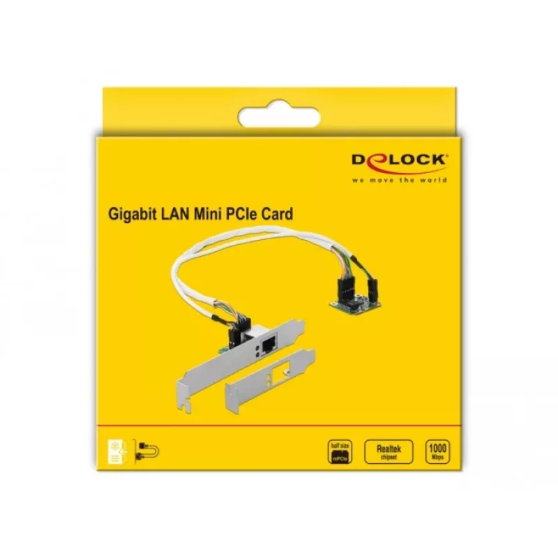 DeLOCK Mini PCIe I/O PCIe pusės dydžio 1 x Gigabit LAN Low Profile tinklo adapteris (95265)