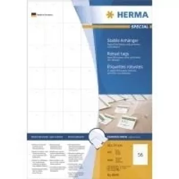 HERMA 8044 A4 tvirtos etiketės be lipnaus sluoksnio, 30x37 mm, 100 lapų