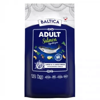 Baltica Excellent Hypoallergenic suaugusių didelių ir labai didelių veislių šunų sausa ėdalas su lašiša, 12 kg