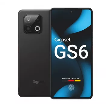 Gigaset GS6 5G išmanusis telefonas 8GB/128GB 6,67 col. OLED 120Hz 64MP triguba kamera Android 15 Juoda
