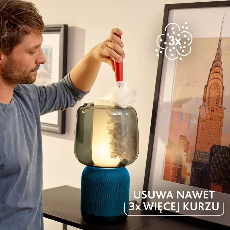Dulkių šluotelė VILEDA 179432 su 2 Flex & Catch įdėklais, raudona