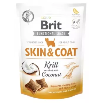 Brit Dog Skin & Coat Krill Coconut 150 g – kieti skanėstai suaugusiems šunims su kriliais ir kokosu, be glitimo