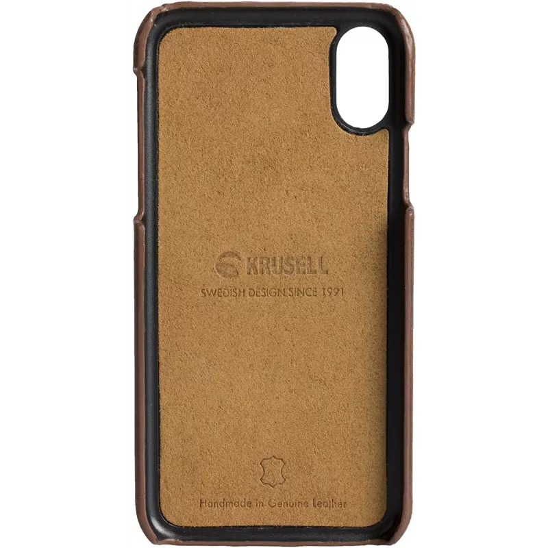 Dėklas Krusell Sunne 2 iPhone X, autentiška oda, ruda