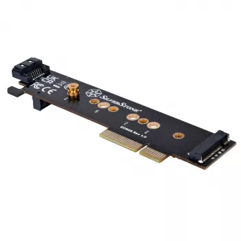 Silverstone SST-ECM28 M.2/SATA adapterio kortelė, PCIe 4.0, 1x M-Key, 1x SATA