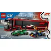 LEGO CITY 60445 F1 sunkvežimis su RB20 ir AMR24 F1 automobiliais