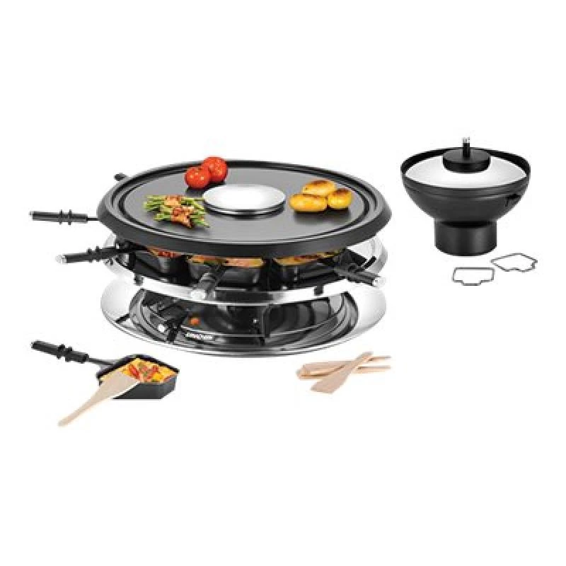 Unold 48726 raclette grilis 8 asmenims 1300 W Juodas, Nerūdijantis plienas