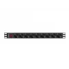 Maitinimo skirstytuvas LANBERG PDU-09F-0300-BK — 9x F tipo lizdai, 3 m laidas, aliumininis korpusas, 10 A
