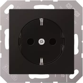 Kištukinis lizdas Type F Jung A 1520 BF SWM, juodas grafitas, 250 V 16 A, termoplastikas, 55x55 mm