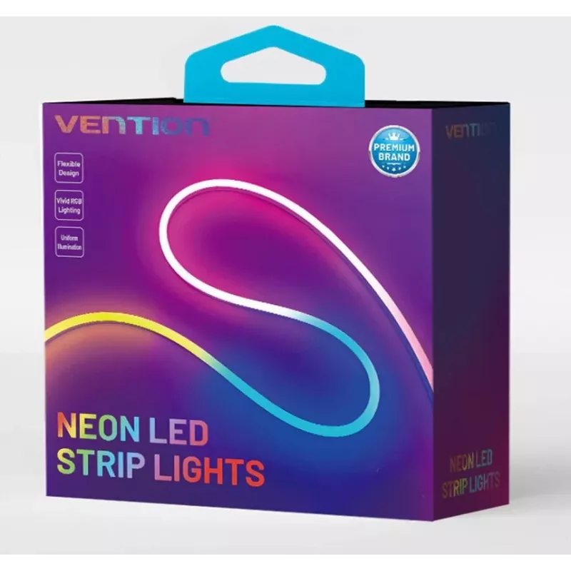 LED juostinis apšvietimas Vention PAEWH 2 m, USB maitinimas 5V, RGB su IR nuotolinio valdymo pulteliu, dvipusė lipni juosta