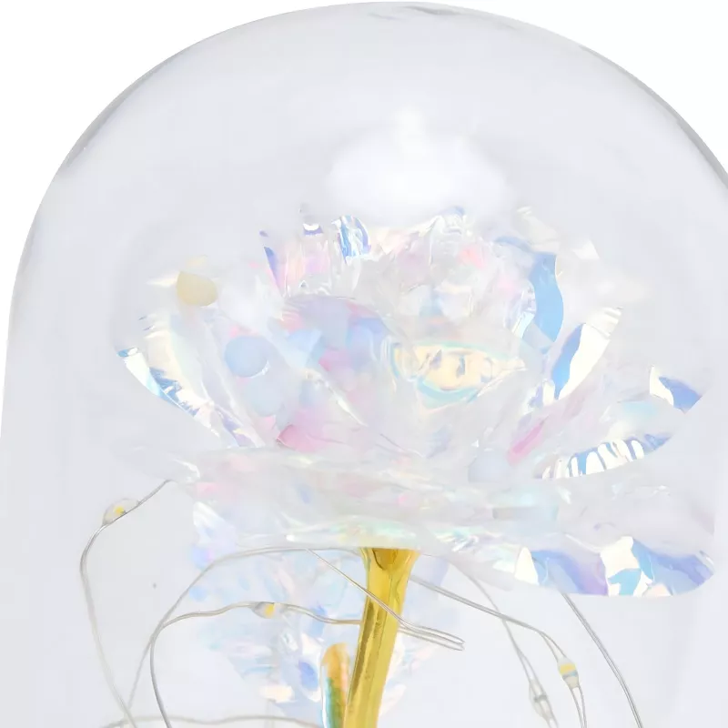 Amžina rožė stikle Extralink Home su baltu LED apšvietimu