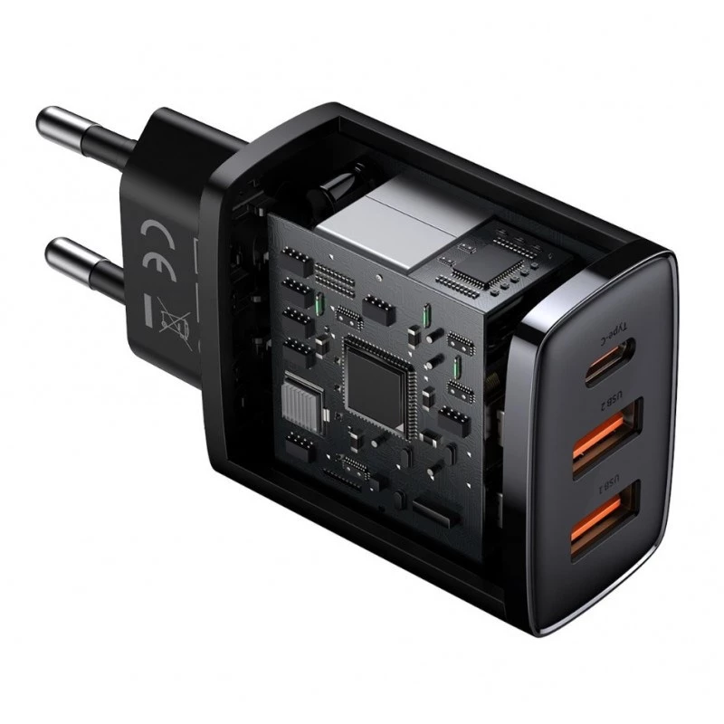 Baseus 30W USB įkroviklis QC PD3.0 Type-C greitasis įkrovimas, skirtas iPhone 17 16 15 14 13 12 Pro Max Xiaomi Samsung