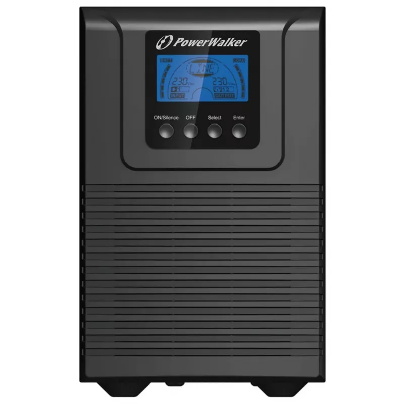 Nepertraukiamo maitinimo šaltinis PowerWalker VFI 1000 TGB — 1 kVA (900 W), dvigubo keitimo Online, 4× C13 lizdai, USB, RS-232, EPO