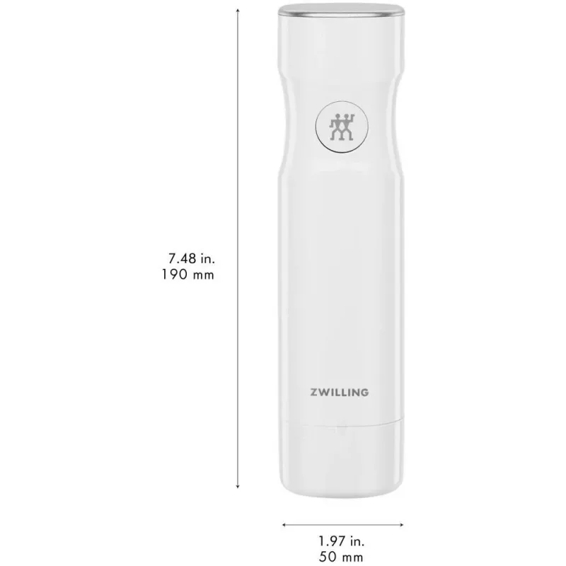 Vakuuminis siurblys ZWILLING FRESH & SAVE baltas, 3,7 V baterija, MicroUSB įkrovimas, 190×50×50 mm, 330 g