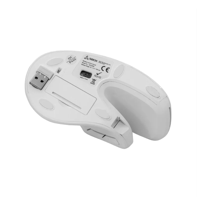 Vertikali belaidė pelė SBOX VM-838W balta