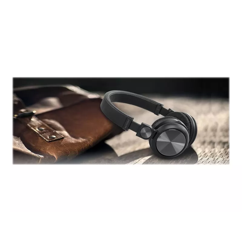 Ausinės / headset Muse M-276BT, laidinės ir belaidės, ant ausies, skambučiams ir muzikai, Bluetooth, juodos