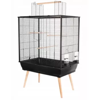 Paukščių narvas ZOLUX Neo Jili H80 Juodas – metalinis/plastikinis narvas 78×48×81 cm su 2 stalčiais