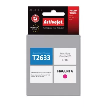 Activejet AE-2633N rašalo kasetė (Epson 26 T2633 pakaitalas; Supreme; 12 ml; rausva)