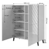 Lentynų sistema cama meble ABETO 100,5 x 40 x 121,5 cm balta/blizganti balta, ant grindų statoma sieninė spintelė