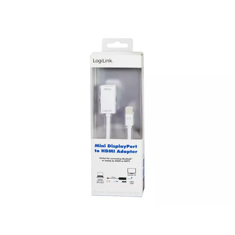 LOGILINK Mini DisplayPort į HDMI Type A adapteris CV0036A, 0,1 m, pilka