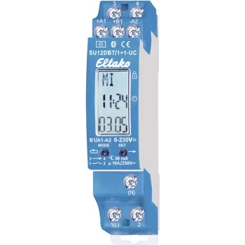 Laikmatis Eltako SU12DBT/1+1-UC Bluetooth 2 kanalų, DIN bėgelio kompaktiškas laiko jungiklis
